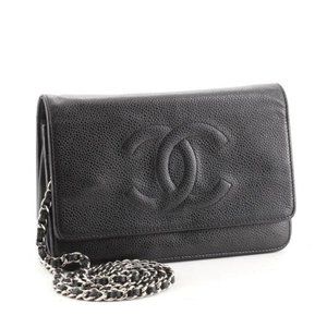 CHANEL Black Caviar Leather Timeless WOC